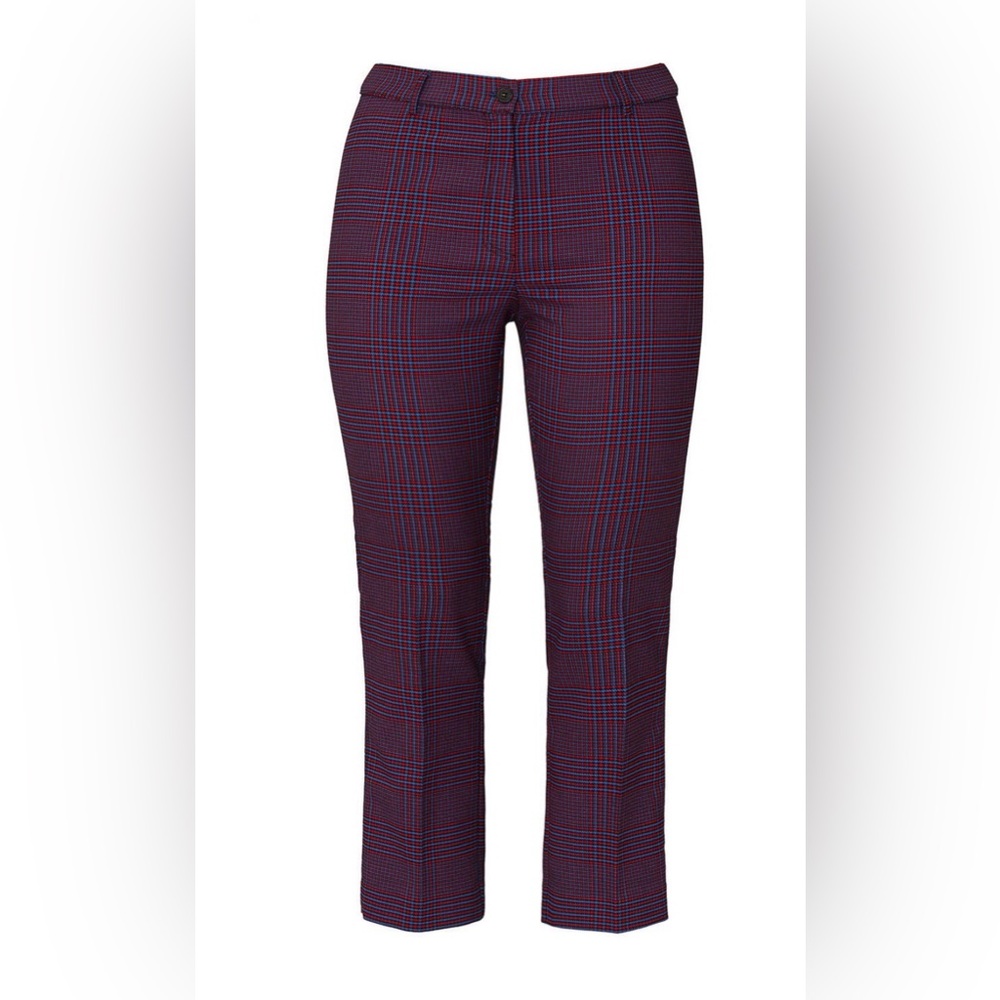 Marina Rinaldi Ragione Plaid Cropped Trousers NWT-18 - Picture 4 of 12